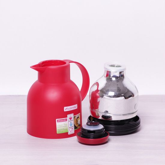Термос-чайник 1000 мл пластиковый со стеклянной колбой Kamille