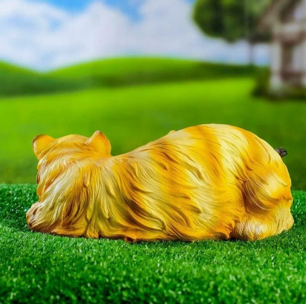Фигурка Кошка спящая с птичкой