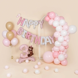 Набор букв Нappy Вirthday "Розовые бантики" 41 см