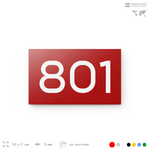 Номер на дверь 801, табличка на дверь для офиса, квартиры, кабинета, аудитории, склада, красная 120х70 мм, Айдентика Технолоджи