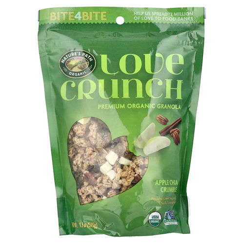 Nature's Path, Love Crunch, высококачественные органические мюсли, яблочный пирог с чиа, 11.5 унц. (325 г)