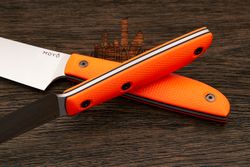 Нож кухонный MOYO Геликон овощной 105мм, сталь AR-RPM9, рукоять G10-extra оранжевый