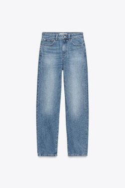 ZARA ДЖИНСЫ Z.05 MOM FIT RIGID С ВЫСОКОЙ ПОСАДКОЙ, ВЫЦВЕТШИЙ СИНИЙ