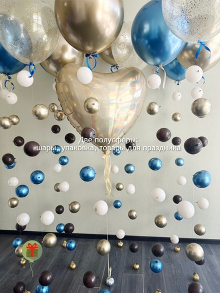 Набор цепочек с большим сердцем 80 см