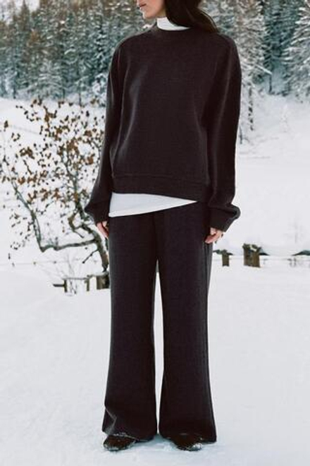 ZARA МЯГКИЕ БРЮКИ С ШИРОКИМИ ШТАНИНАМИ, ШОКОЛАДНЫЙ