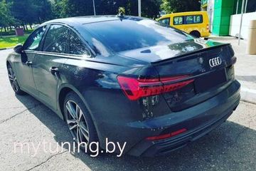 Спойлер глянцево - черный V.2 для AUDI A6 C8 Sedan 2018+
