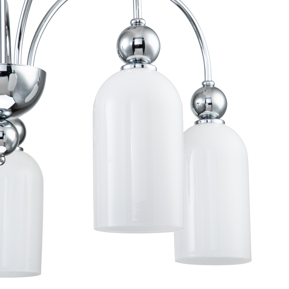 Светильник на штанге 5x60Вт E14, металл/стекло, хром