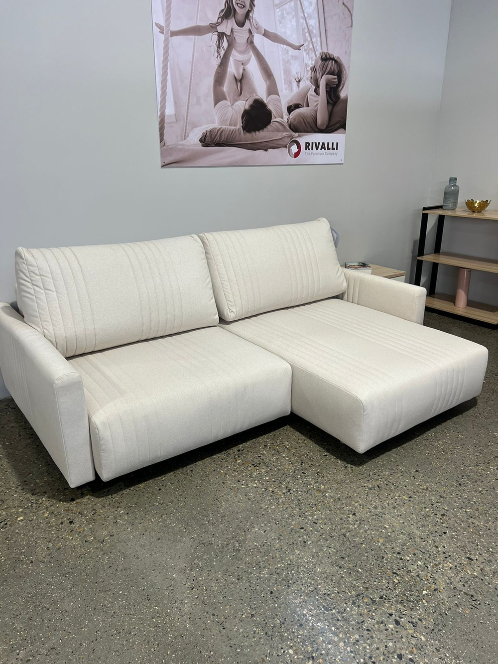Уолтер диван УП с оттоманкой (1000 секция + оттоманка) Angora beige, ВариантКроя1, &lt;Р&gt; /
