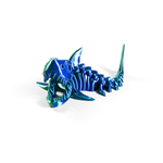 Веселая Акула-скелетон, гибкая шарнирная игрушка-антистресс, сине-зеленая