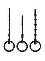 Набор из 3 черных уретральных массажеров Twist