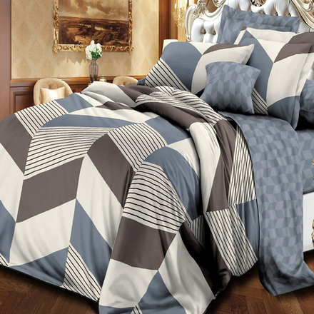 Комплект постельного белья "РУ. ИВТЕКС" дизайн: А-132, сатин, 100% хлопок. Пододеяльник на молнии!!!