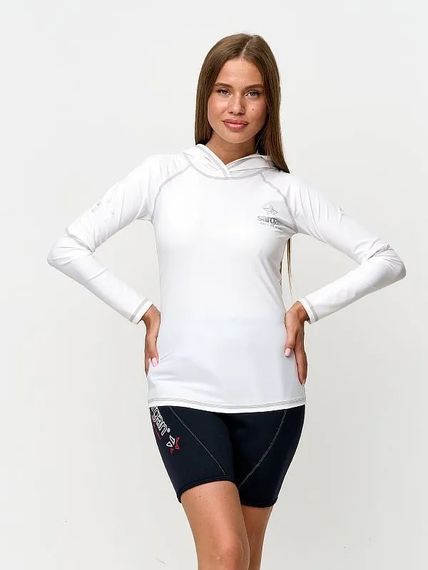 Футболка рашгард лонгслив Sargan Агидель Худи UPF 50+ белый
