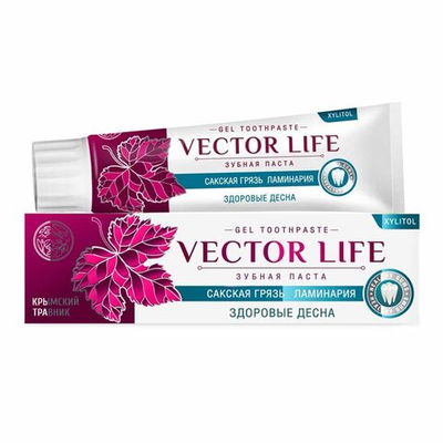 VECTOR LIFE Зубная паста "Здоровые десна" с сакской грязью и ламинарией 100г.