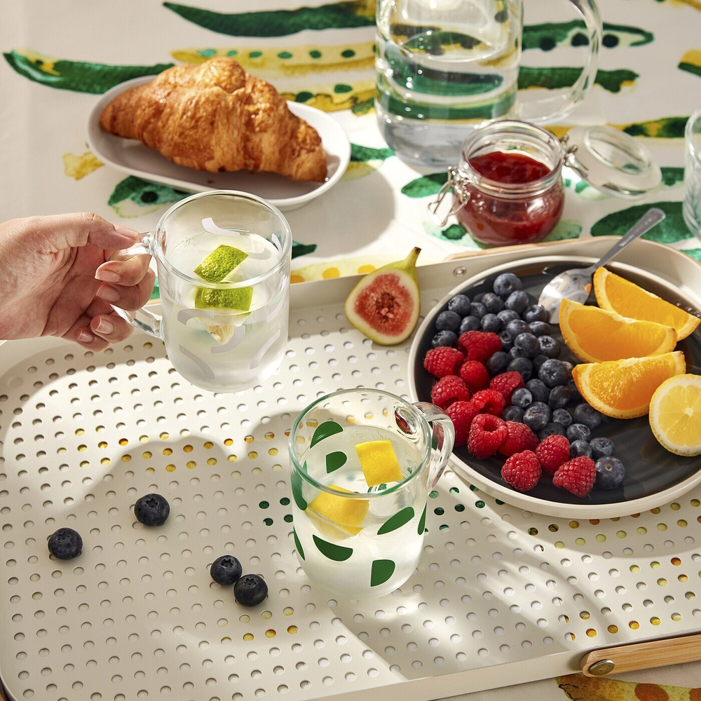 Набор кружек IKEA SKEDSTOR, Зеленый, Белый, Стекло, 300 мл, 2 шт