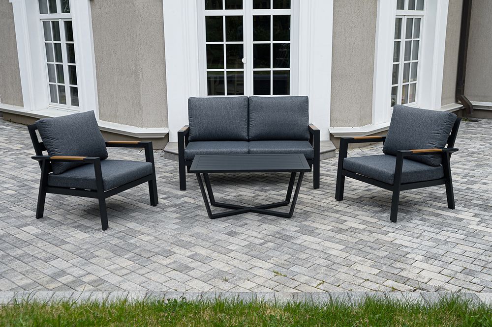 "Орхидея" лаунж-зона 4-местная из алюминия, цвет темно-серый