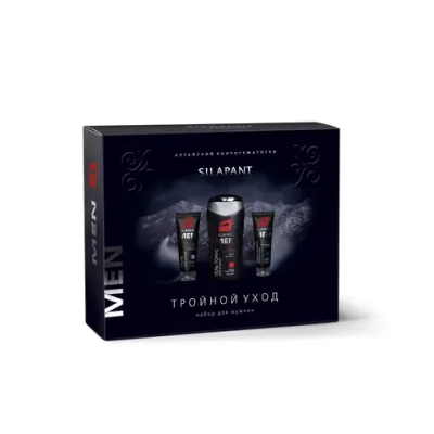 Силапант Подарочный набор для мужчин "Тройной уход" (Гель-тонус, гель для бритья, крем для лица)