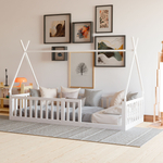 Надстройка к односпальной кровати 90х200 Афина из массива сосны, белая (1 вариант)