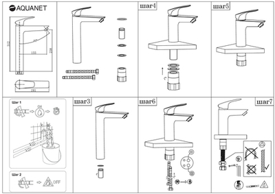 Смеситель для раковины Aquanet Static Black AF330-11B