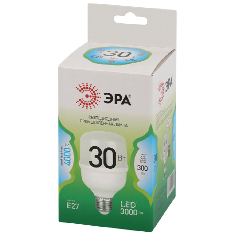 Лампа светодиодная ЭРА GREEN LINE LED POWER T70-30W-840-E27 GL 30Вт колокол яркий белый свет Е27 | Лампы cветодиодные POWER