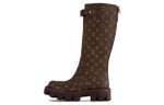 LOUIS VUITTON Knee high Boots Men"s Dark Brown
