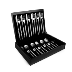 Набор столовых приборов на 6 персон 24 предмета Cutipol Mio matte white в подарочной упаковке