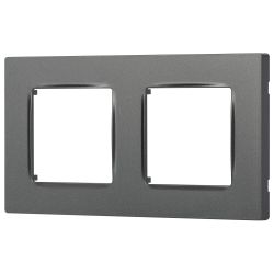 Рамка для розеток и выключателей ЭРА Серия 12 12-5202-12 на 2 поста, Классик, графит
