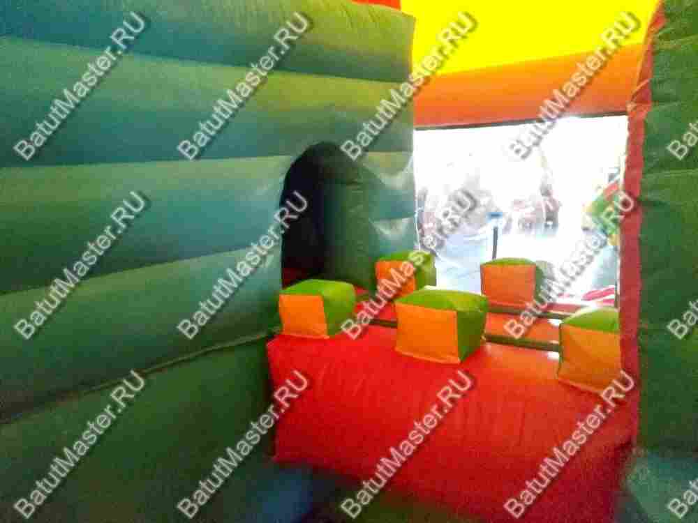 Коммерческий надувной батут "Зверята с крышей 2" 11*7*6 м