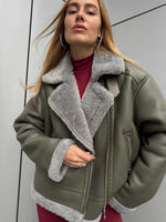 Дубленка Авиатор олива