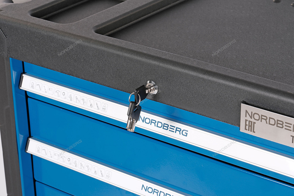 NORDBERG (T5N(B)) Тележка инструментальная 5 полок, синяя