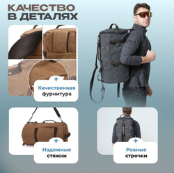Дорожная сумка Тубус - Черный