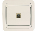 Розетка телефон RJ-11 Makel Mimoza кремовая