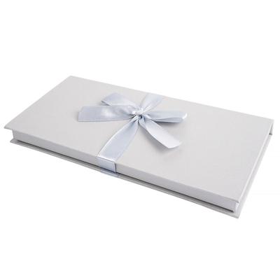 Коробка для денег, Тиснение Микровельвет, Серебристый