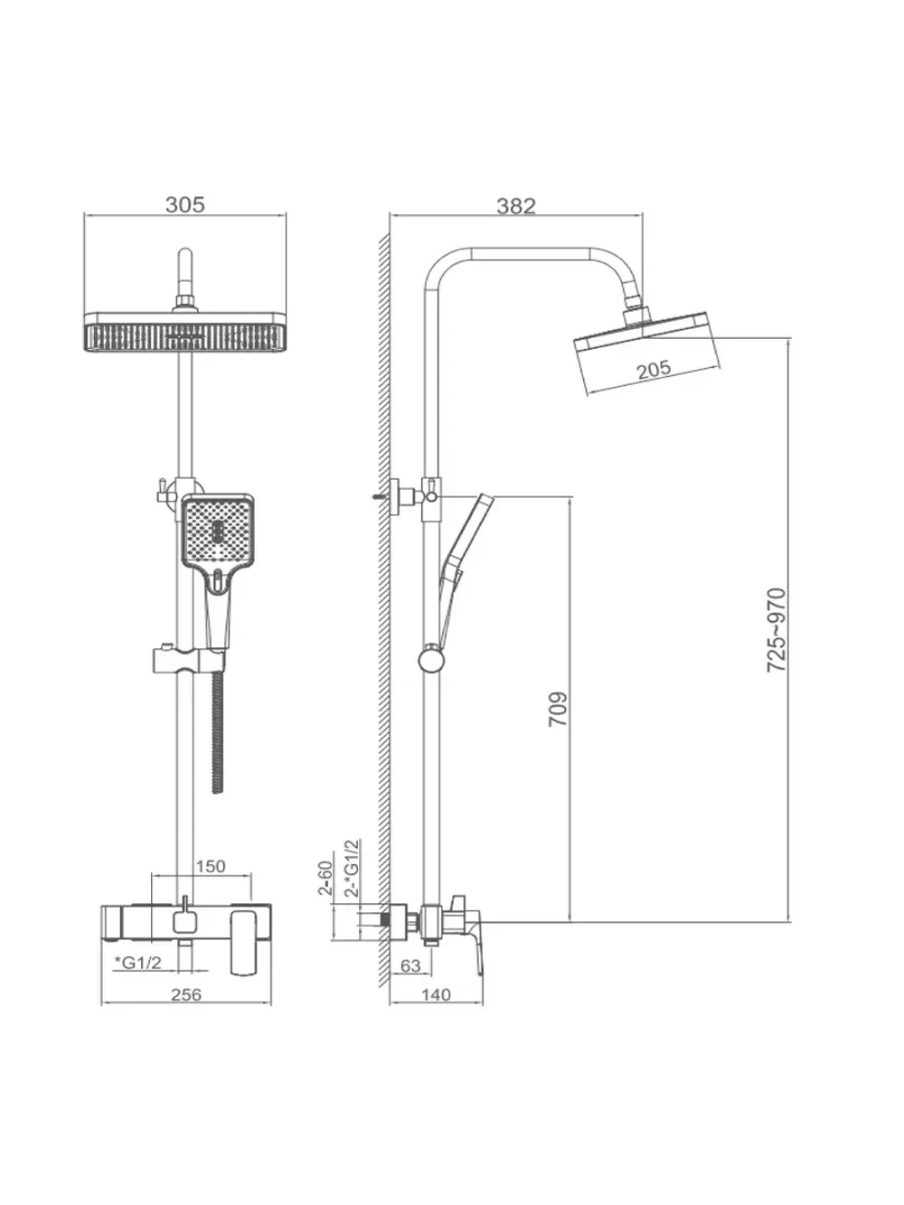 HB24512-7 Душевая система HAIBA
