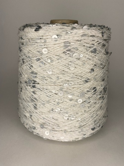 LUSTROSA королевские пайетки, хлопок 100% (original), 300 м в 100 гр ,(белый) (2)