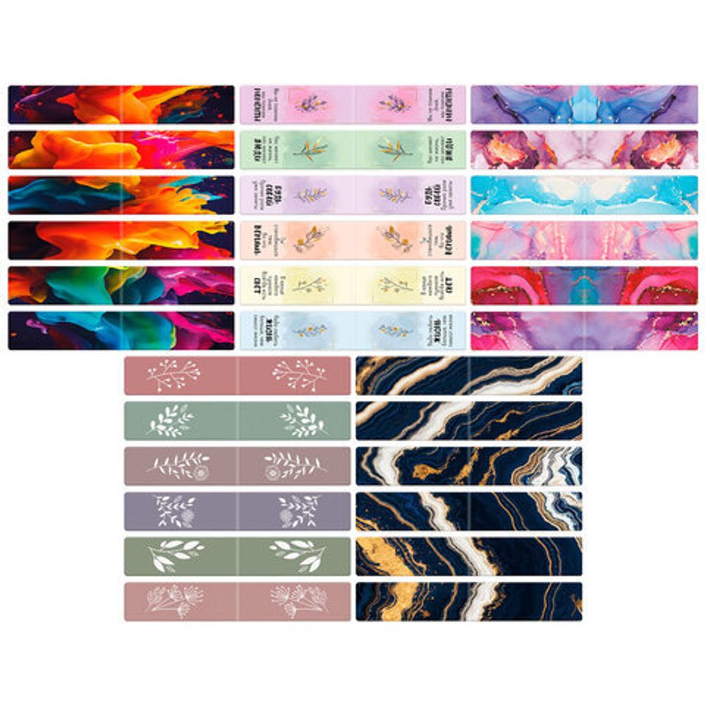 Закладки для книг МАГНИТНЫЕ, "АССОРТИ 5 ДИЗАЙНОВ ABSTRACTION", 6 штук, 60x20 мм, FUNSTER (ФАНСТЕР), 116653