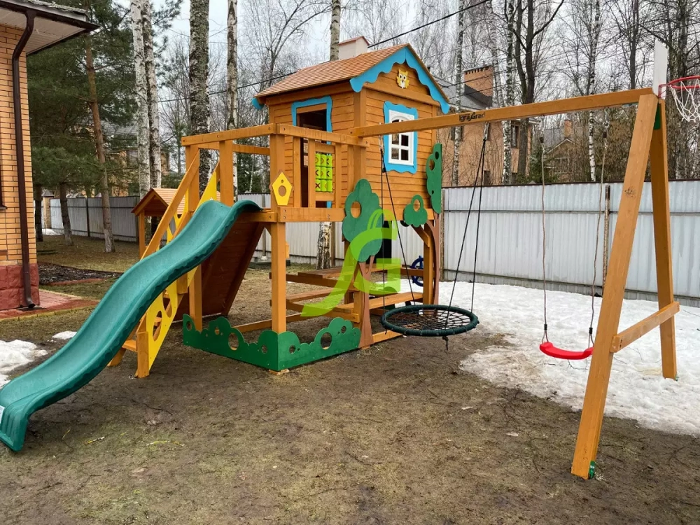 Детская деревянная площадка "Домик 2 Совёнок"
