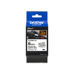 Brother TZE-FX211 кассета с лентой для печати наклеек (эластичная), чёрный шрифт на белой основе, 6мм*8м