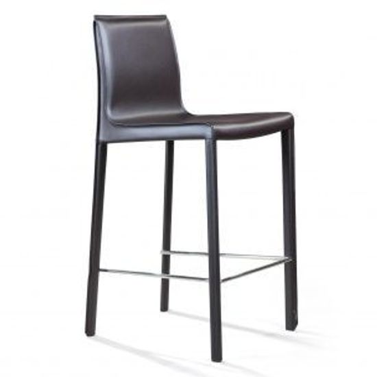 Стул полубарный Barrie, кожа коричневый