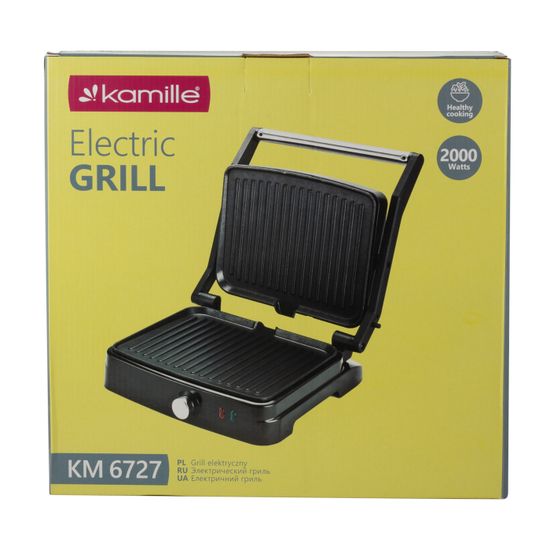 Гриль электрический контактный Kamille KM 6727 с антипригарным покрытием