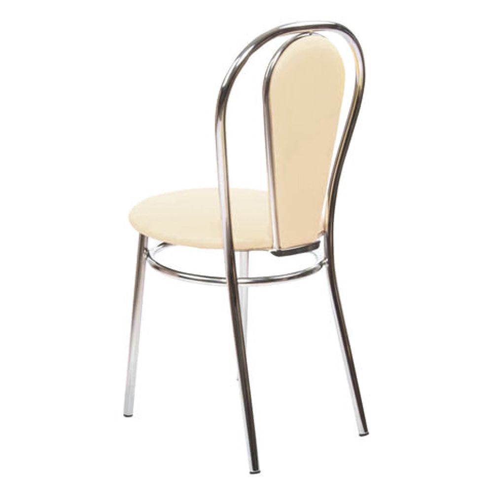 Стулья для столовых, кафе, дома "Florino", комплект 2 шт., хромированный каркас, кожзам бежевый