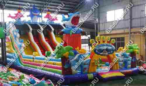 Коммерческий надувной батут "На морском дне" 15*7*8 м