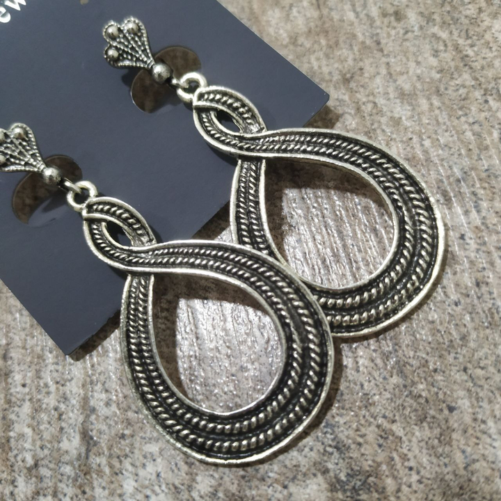 Серьги на англ.заст Bohemia Бесконечность металл античный серебристый