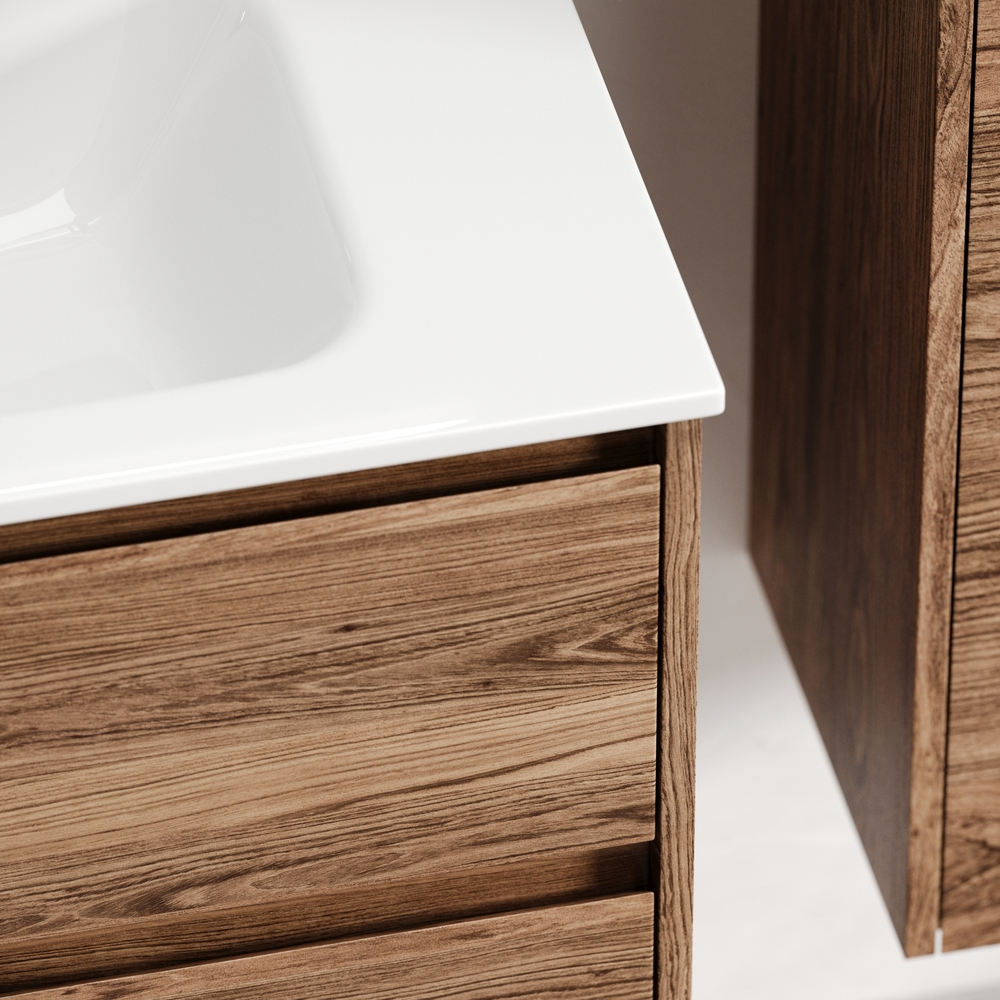 Тумба подвесная под раковину Sancos Libra, дуб чарльстон 690х450х500 мм