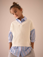 Жилет вязаный для девочки Next E25-058, Молочный