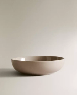 ZARA HOME ГЛУБОКАЯ ТАРЕЛКА ИЗ КЕРАМИКИ, БЕЖЕВЫЙ