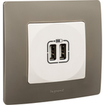 Розетка USB тип А / тип А 3000мА 15Вт - белый ETIKA Legrand