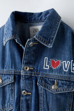 ZARA ДЖИНСОВАЯ КУРТКА KEITH HARING®, ВЫЦВЕТШИЙ СИНИЙ