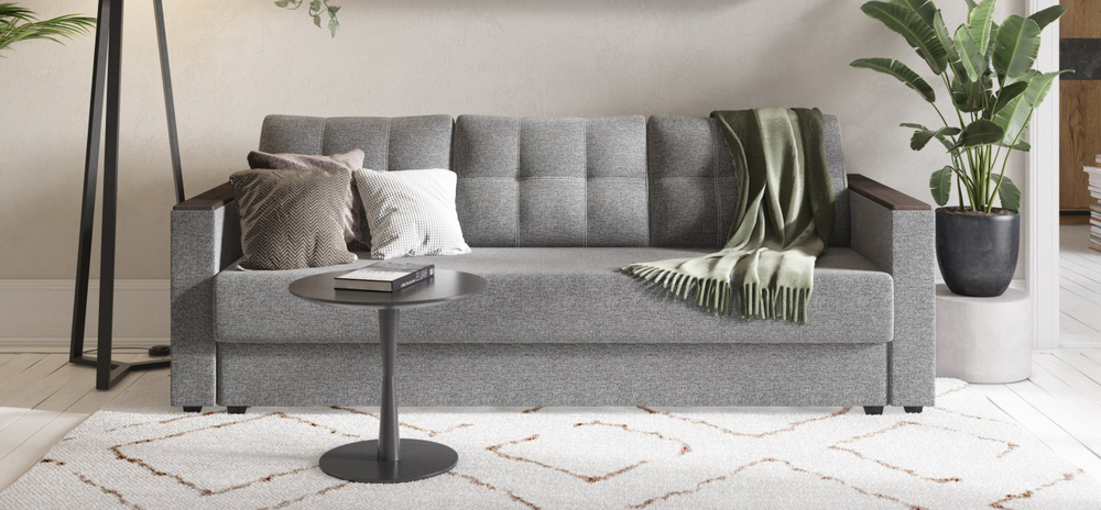 Диван прямой Атланта 3 SE Malmo серый