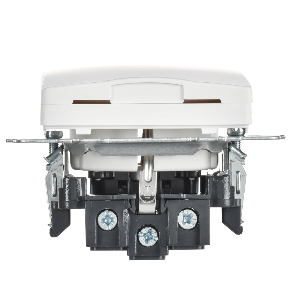 BRITE Розетка 1-местная с заземлением с защитными шторками и крышкой 16А IP20 РСбш10-3-БрАБ арктический белый IEK