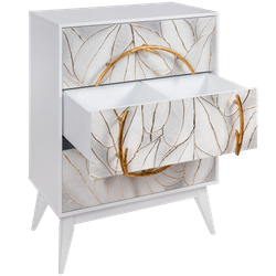 Комод Арт Сканди с 3 ящиками Айс Амбер